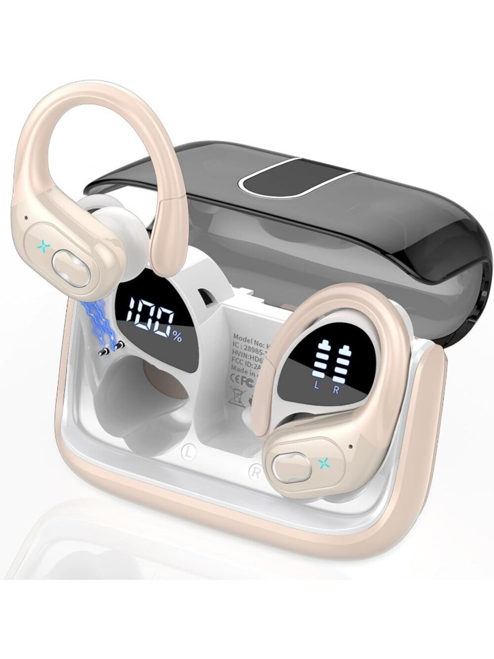 Wireless Camel Earbuds 75hrs Bluetooth 5.4 Stereo Deep Bass Earhooks ENC Noise